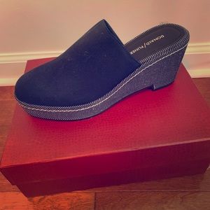Blue clog shoes